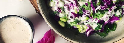 This Purple Cabbage Salad with Ginger Tahini Dressing is Perfect for Spring