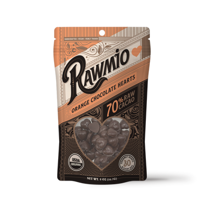 Raw Orange Chocolate Hearts
