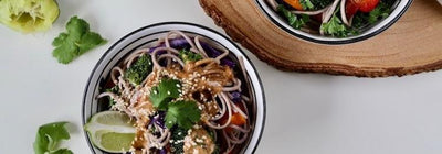 Freshen Up with This Buckwheat Soba Salad with Spicy-Sweet Chipotle Lime Sprouted Almond Sauce