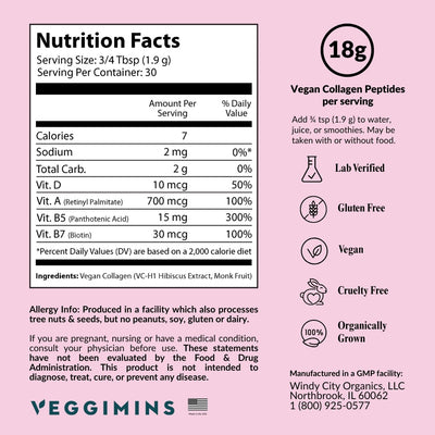 Veggimins True Vegan Collagen, 2oz