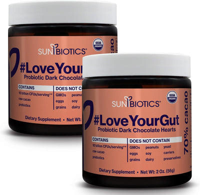 Love Your Gut-  Probiotic Dark Chocolate Hearts - 70% cacao