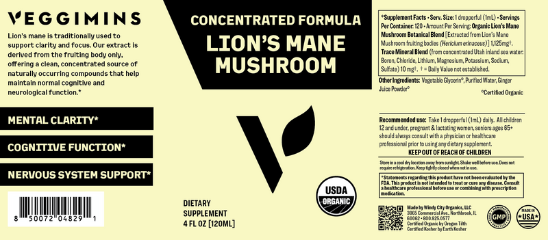 Veggimins Vitamin Organic Lion&
