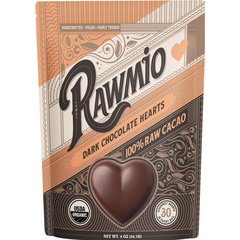 Rawmio 100% Dark Chocolate Hearts