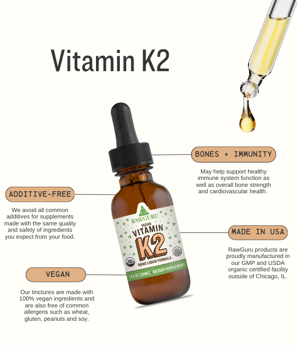 Organic Nano Vitamin K2 Tincture - 30 mL