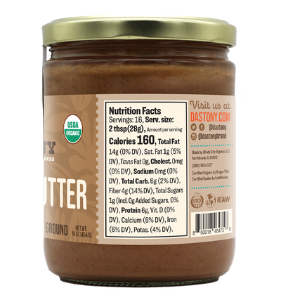 nutrition facts dastony organic almond butter smooth stone ground