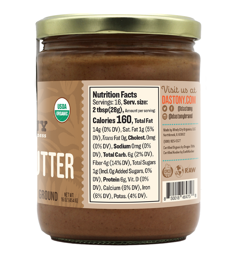 nutrition facts dastony organic almond butter smooth stone ground