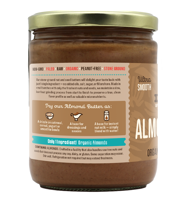 Back dastony organic almond butter smooth stone ground