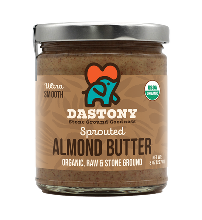 dastony organic raw stone ground sprouted almond butter