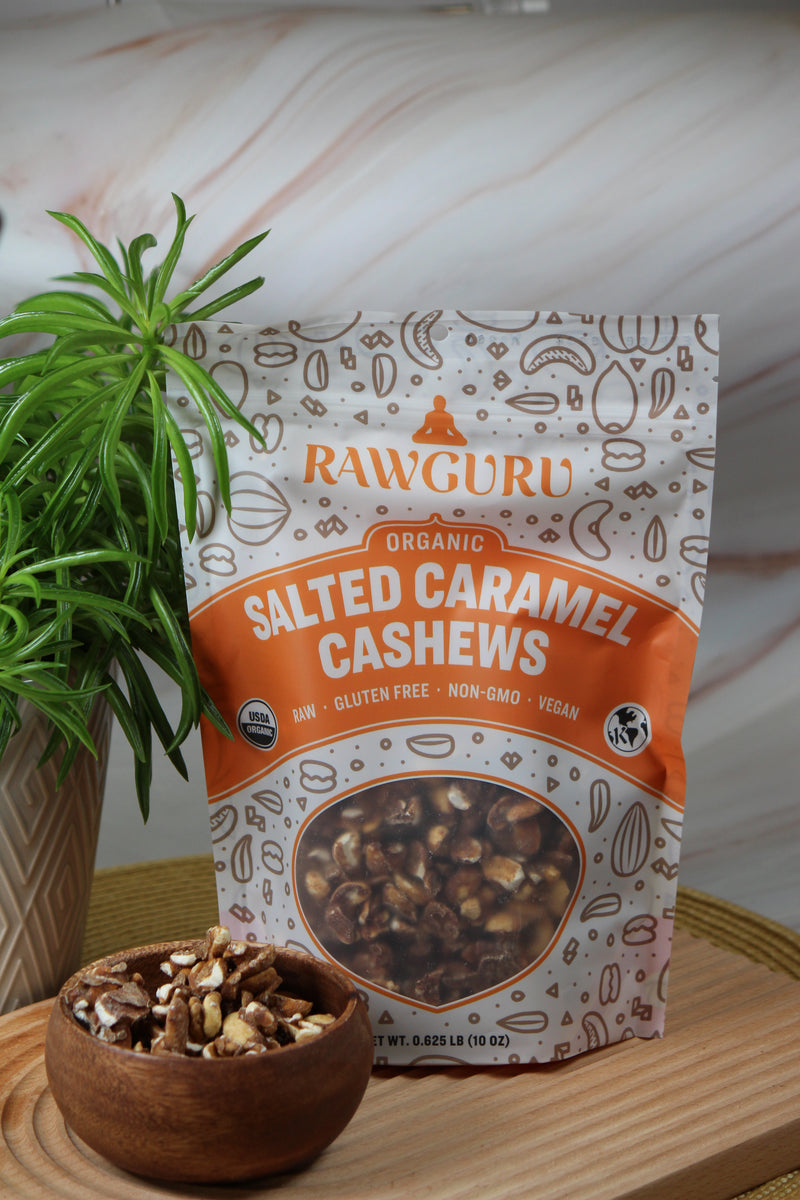 Organic Salted Caramel Cashews open box