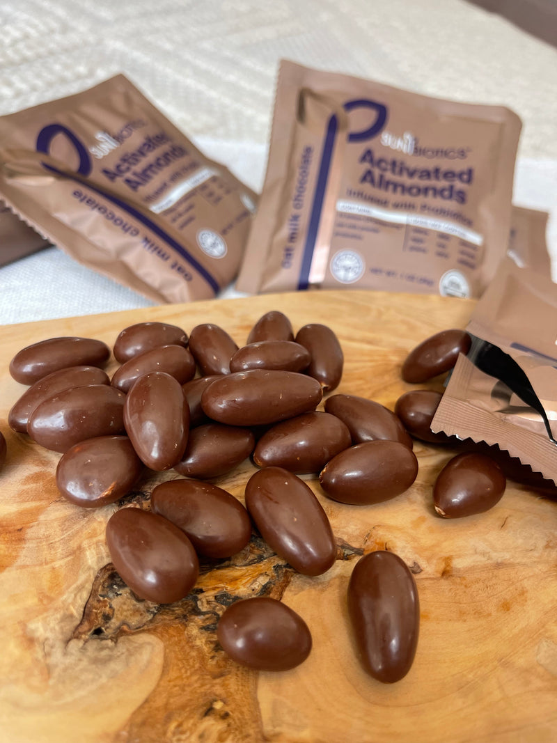 Activated Almonds with probiotics in oat milk chocolate