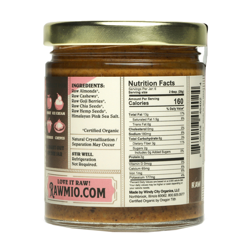 Rawmio Raw Organic Stone Ground Superfood Almond Spread