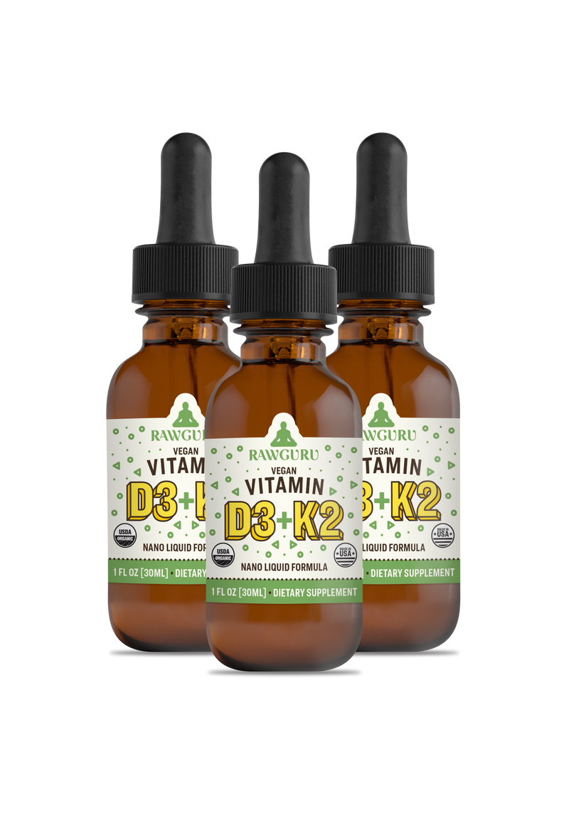 Organic Nano Vitamin D3 + K2 Tincture (3 Month Supply) 3 SKU