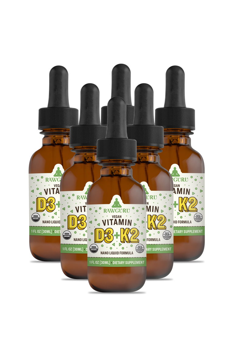 Organic Nano Vitamin D3 + K2 Tincture (6 Month Supply) 6 SKU