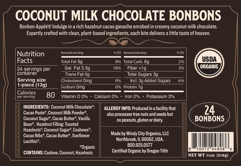 Rawmio Coconut Milk Chocolate Bon Bons, 24ea