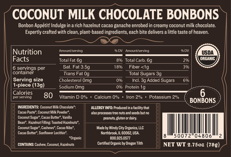 Rawmio Coconut Milk Chocolate Bon Bons, 6ea