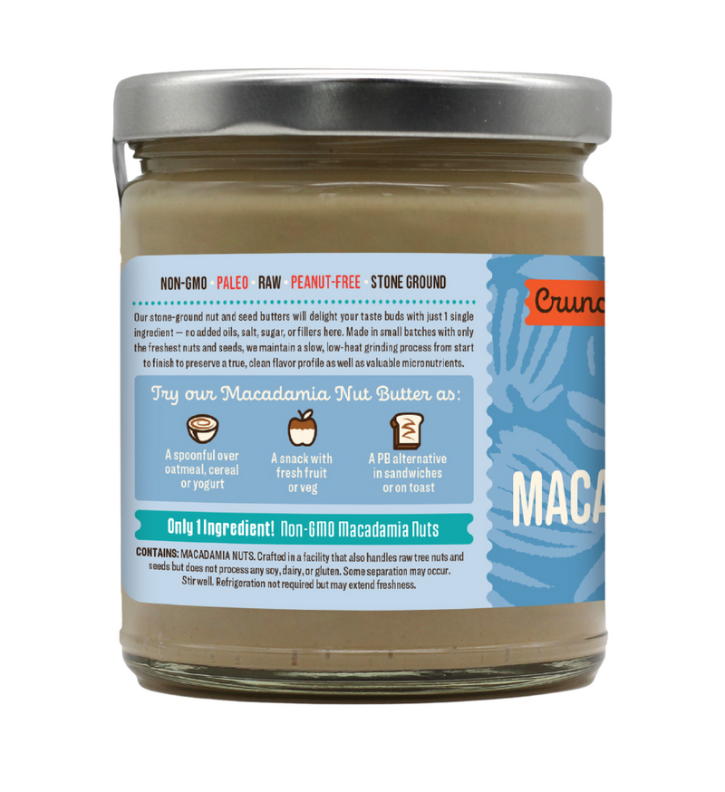 NON-GMO Crunchy Macadamia Nut Butter