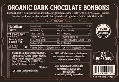 Rawmio 70% Dark Chocolate Bon Bons, 24ea