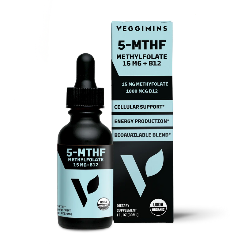 Veggimins Organic Methylfolate 15mg + B12 Tincture - 1oz