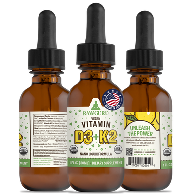 Organic Nano Vitamin D3 + K2 Tincture (6 Month Supply) 6 SKU