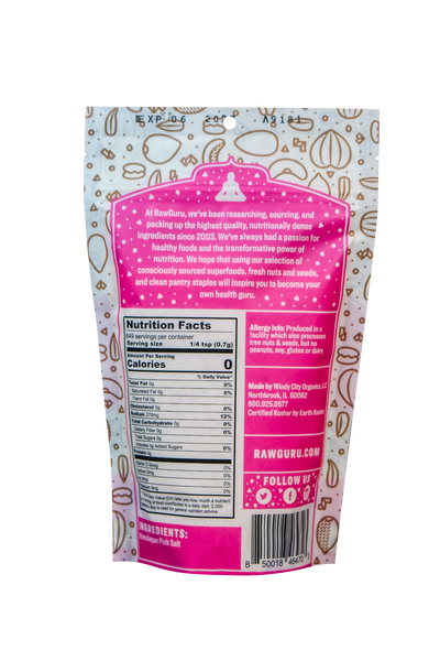 Back of package with ingredients and nutritional value