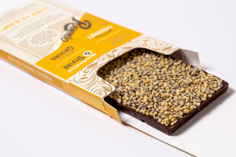 Delicious organic Puffed Cereal Crunch chocolate bar open box